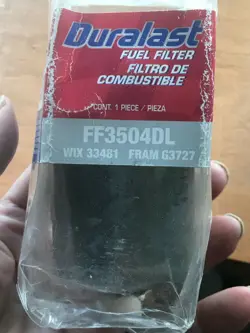 DURALAST FF3504DL FILTER, FUEL WIX 33481 FRAM G3727
