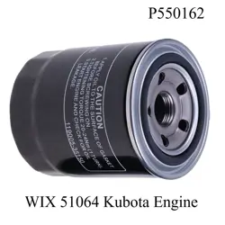 LUBE FILTER P550162 (BLACK) FOR WIX 51064 KUBOTA ENGINE NEW