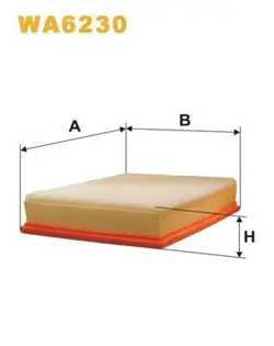 AIR FILTER WIX FILTERS FOR WA6230