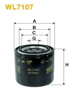 OIL FILTER WIX  WL7107