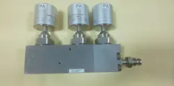 FUJIKIN O.P. 0.45~0.6MPA TYPE N.C DIAPHRAGM VALVE MANIFOLD SEMICONDUCTOR #A6-31